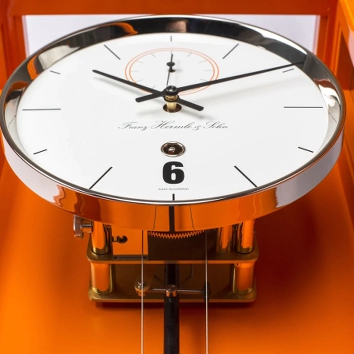 Hermle wall clock, orange