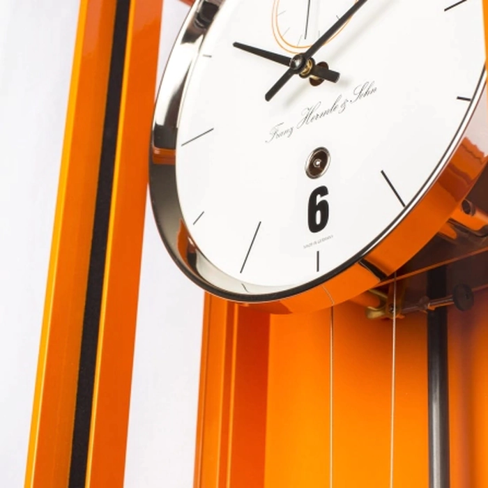 Hermle wall clock, orange