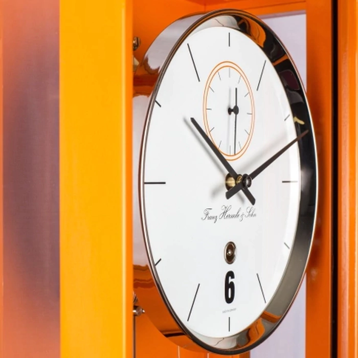 Hermle wall clock, orange
