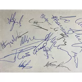 A book with autographs by chess players Mikhail Botvinnik, Anatoly Karpov, Tigran Petrosyan, Max Euwe, Mark Taimanov and others
