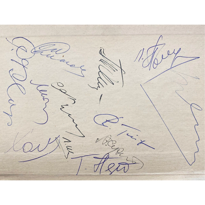 A book with autographs by chess players Mikhail Botvinnik, Anatoly Karpov, Tigran Petrosyan, Max Euwe, Mark Taimanov and others