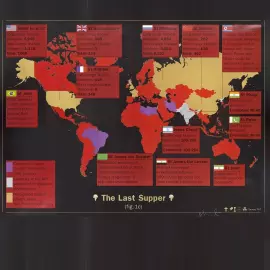 Lithograph "The Last Supper" signed by assemblage artist Damien Hirst