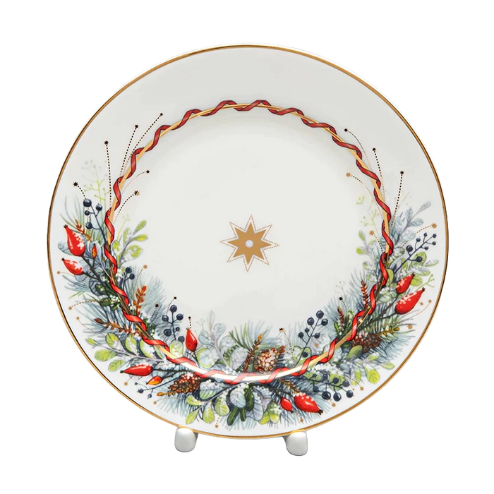 A set of porcelain plates "Idyll" with a pattern "Kalenda" 18 items, for 6 people