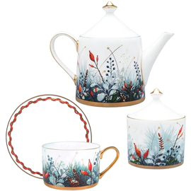 Idyll tea set with Kalenda pattern for 6 people