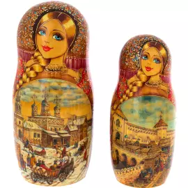 Матрёшка на 10 мест "Белокаменная Москва" 33 см