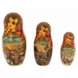 Матрёшка на 10 мест "Белокаменная Москва" 33 см