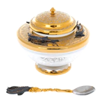 Beluga caviar bowl with silvering and gilding, Zlatoust