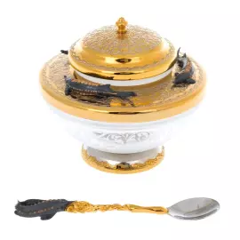 Икорница "Белужья" с серебрением и золочением, Златоуст