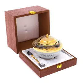 Икорница "Белужья" с серебрением и золочением, Златоуст