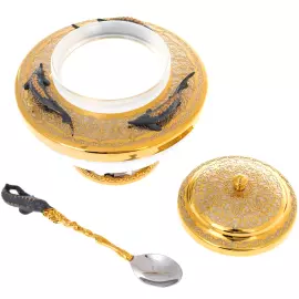 Икорница "Белужья" с серебрением и золочением, Златоуст