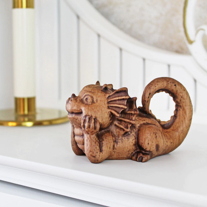 A set of beech figurines "Dragons" 3 pcs, in a gift box