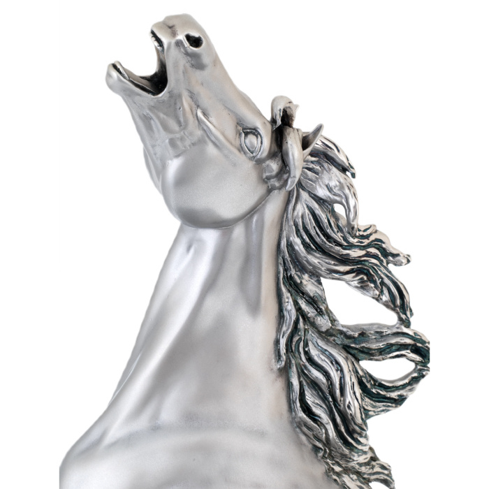 Silver-plated statuette "Horse on the rack"