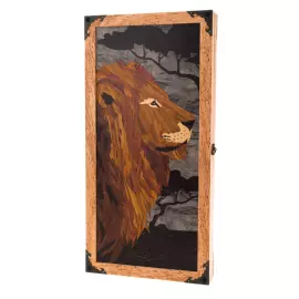 Нарды из карельской березы "Лев" большие