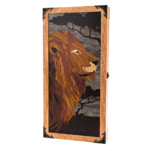 Backgammon from Karelian birch "Lion" is big