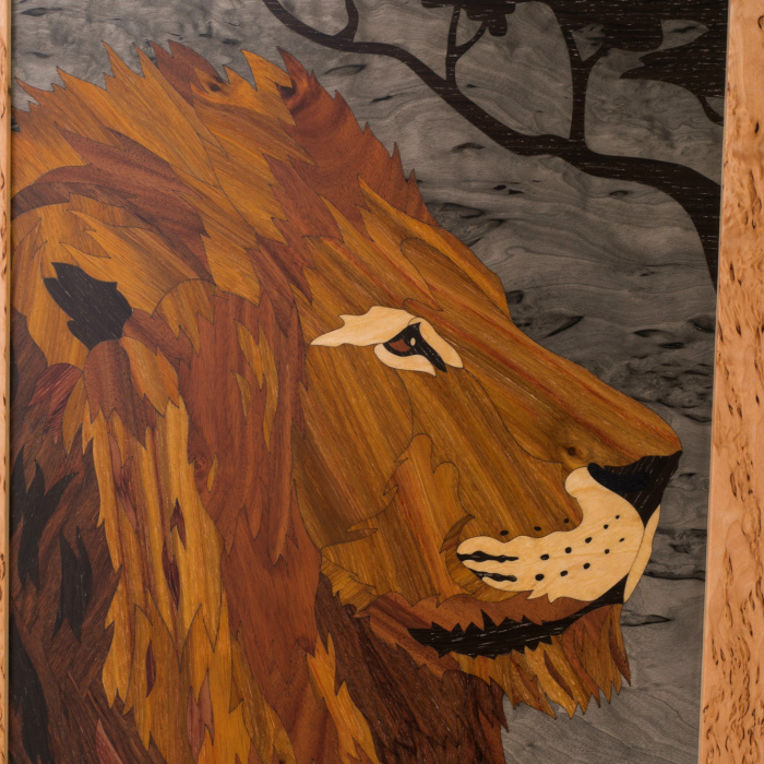 Backgammon from Karelian birch "Lion" is big