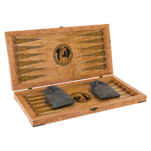 Backgammon from Karelian birch "Lion" is big