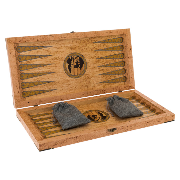 Backgammon from Karelian birch "Lion" is big