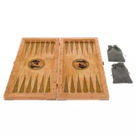 Нарды из карельской березы "Лев" большие