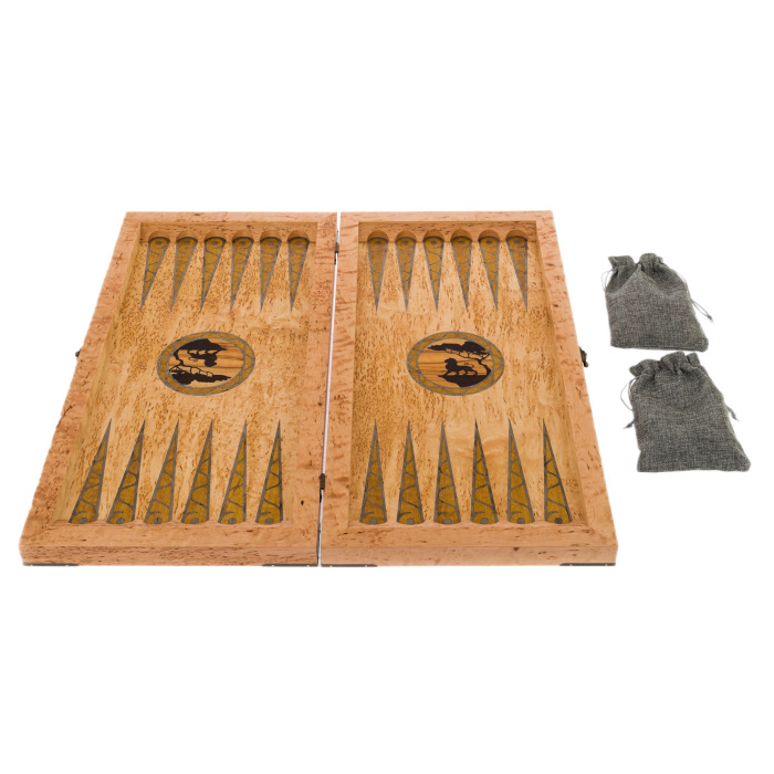 Backgammon from Karelian birch "Lion" is big