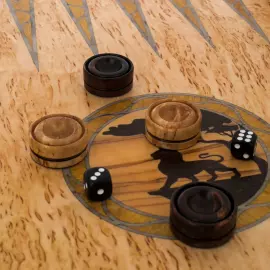 Нарды из карельской березы "Лев" большие