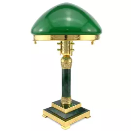 Лампа кабинетная из малахита "Кремлевская"