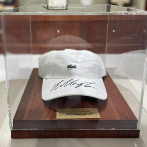 Tennis player Daniil Medvedev's cap, a tree