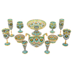 Serving set "Bouquet" with stained glass enamels, for 2 persons