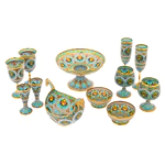 Serving set "Bouquet" with stained glass enamels, for 2 persons
