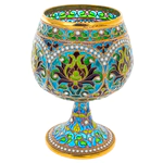 Serving set "Bouquet" with stained glass enamels, for 2 persons