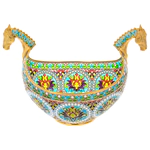Serving set "Bouquet" with stained glass enamels, for 2 persons