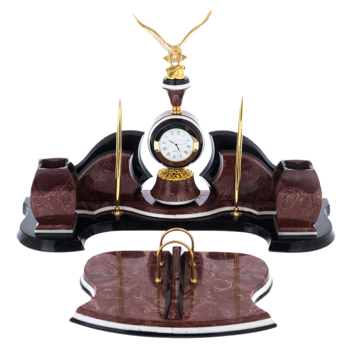 Table set made of ophiocalcite "Volna"