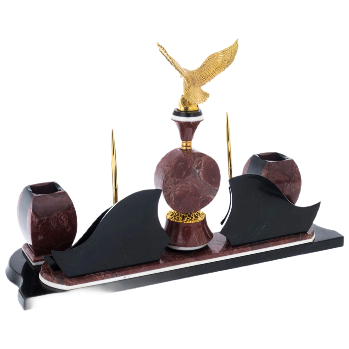 Table set made of ophiocalcite "Volna"