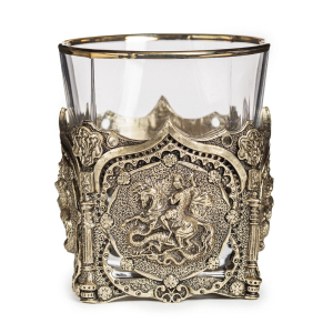 Set of glasses for whiskey "George the Victorious. VIP" for 2 persons, in a leather case