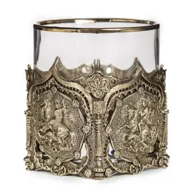 Набор стаканов для виски "Георгий Победоносец. VIP" на 2 персоны, в кожаном футляре