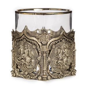 Set of glasses for whiskey "George the Victorious. VIP" for 2 persons, in a leather case
