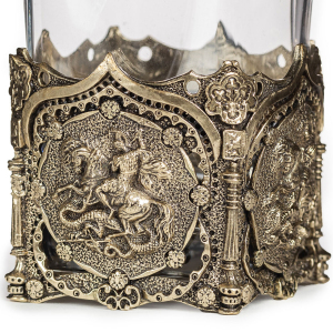 Set of glasses for whiskey "George the Victorious. VIP" for 2 persons, in a leather case