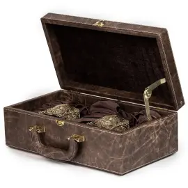 Набор стаканов для виски "Георгий Победоносец. VIP" на 2 персоны, в кожаном футляре