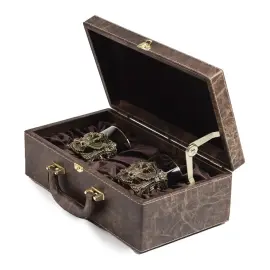 Набор стаканов для виски "Герб России. VIP" на 2 персоны, в кожаном футляре