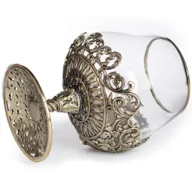 Набор бокалов для коньяка "Нефтяник" на 2 персоны, в кожаном футляре