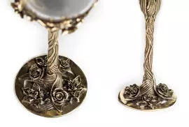 Набор бокалов для шампанского "Нарцисс" на 2 персоны, в кожаном футляре