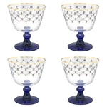Set of glass cremans "Cobalt mesh" 4 pcs