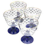 Set of glass cremans "Cobalt mesh" 4 pcs