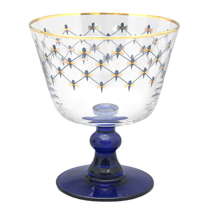 Set of glass cremans "Cobalt mesh" 4 pcs