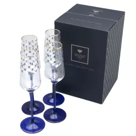 Набор бокалов для шампанского "Кобальтовая сетка" на 4 персоны
