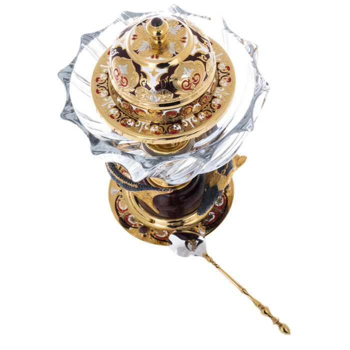 Caviar bowl with ice cream "Poseidon" jasper,enamel, Chrysostom