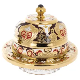 Икорница с ледовницей "Посейдон" яшма,эмаль, Златоуст Икорница с ледовницей "Посейдон" яшма,эмаль, Златоуст