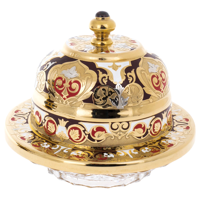 Caviar bowl with ice cream "Poseidon" jasper,enamel, Chrysostom