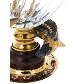 Икорница с ледовницей "Посейдон" яшма,эмаль, Златоуст Икорница с ледовницей "Посейдон" яшма,эмаль, Златоуст