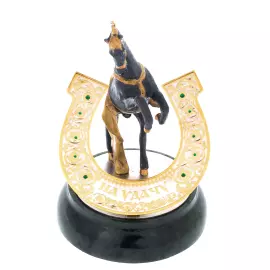 Statuette of a horse with a horseshoe "For good luck"
