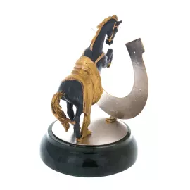 Statuette of a horse with a horseshoe "For good luck"